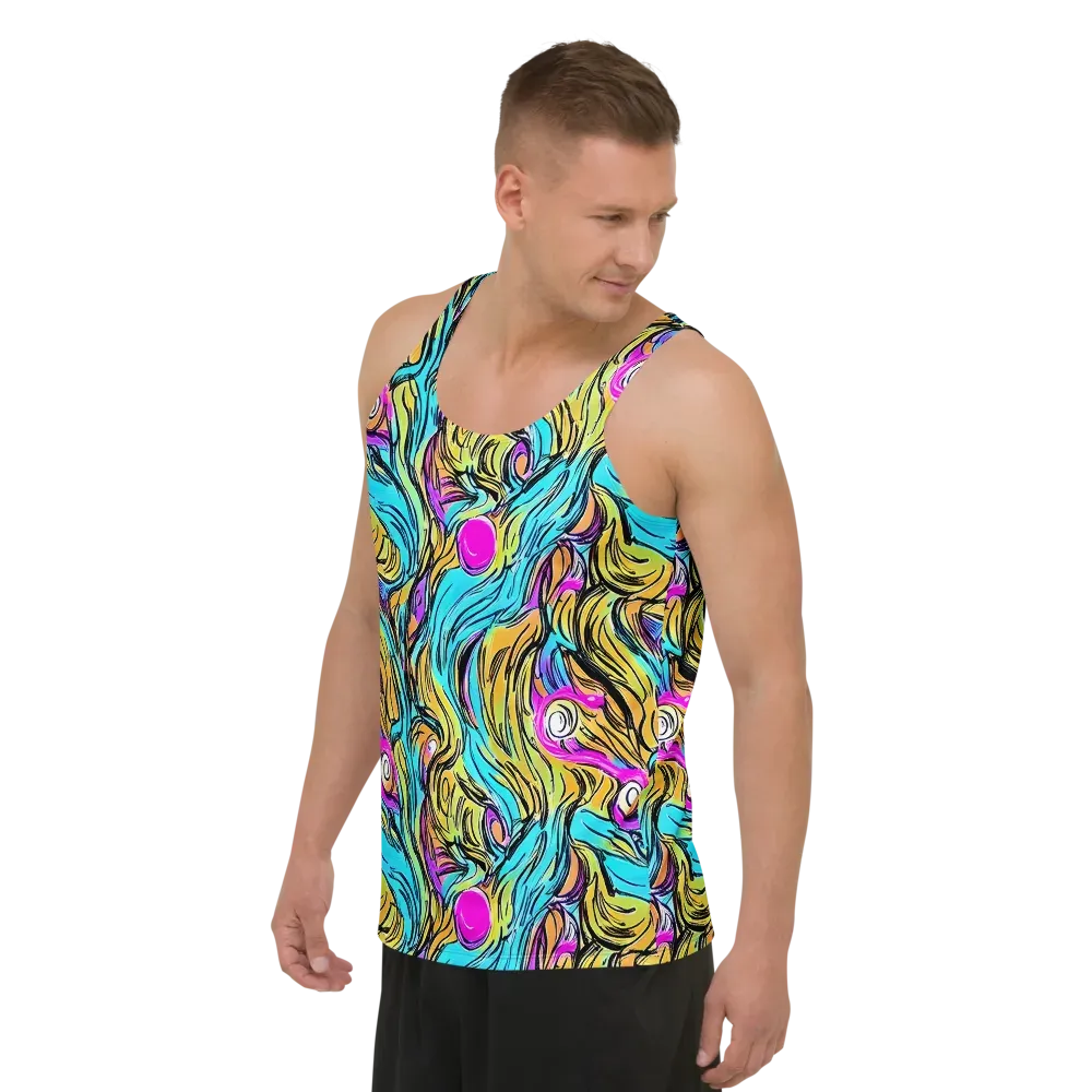 Liquid Neon on Men's Tank Top — Left Front