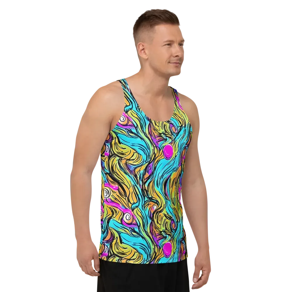 Liquid Neon on Men's Tank Top — Right Front
