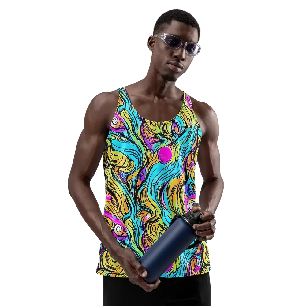Liquid Neon on Men's Tank Top — Front