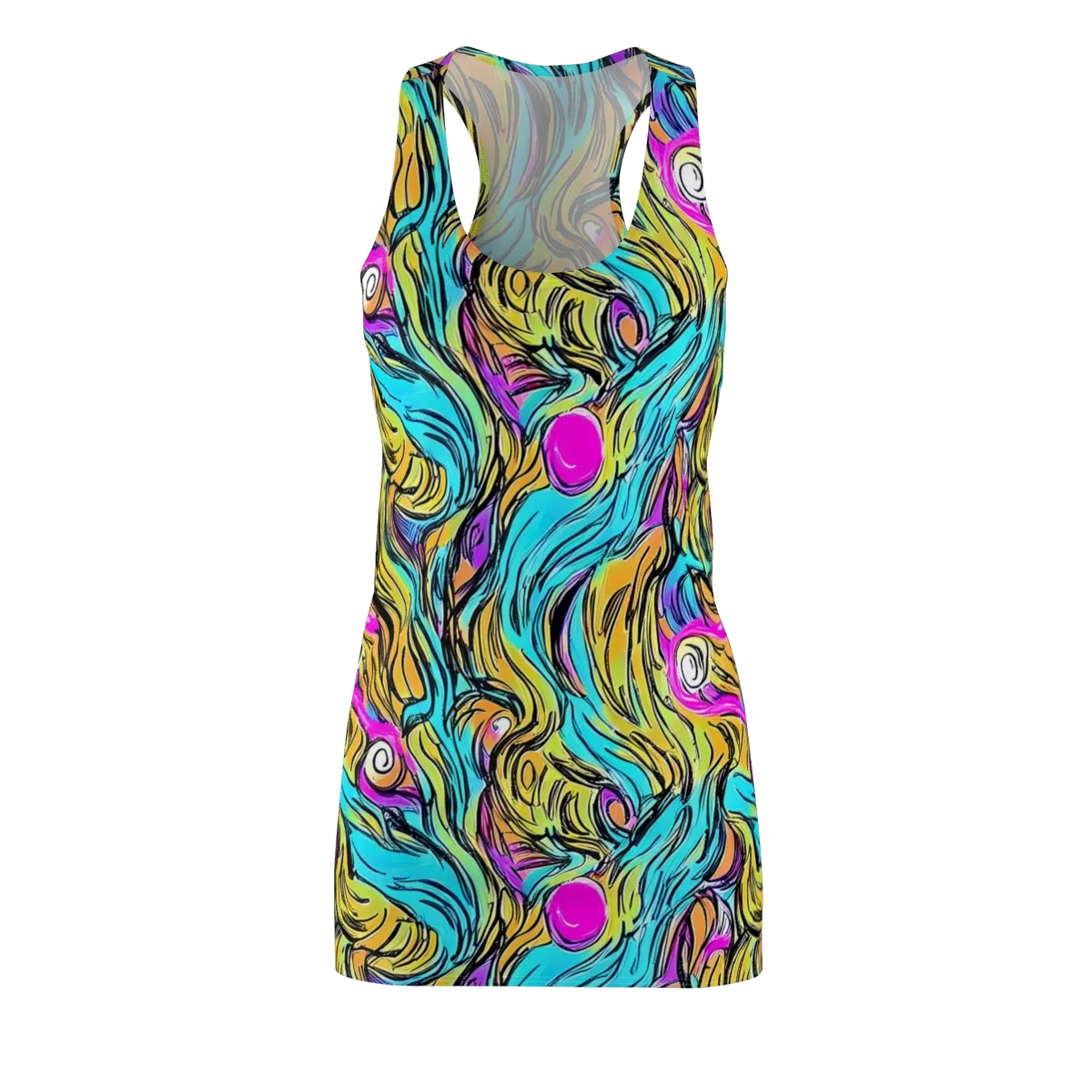 Liquid Neon on Racerback Dress — Front