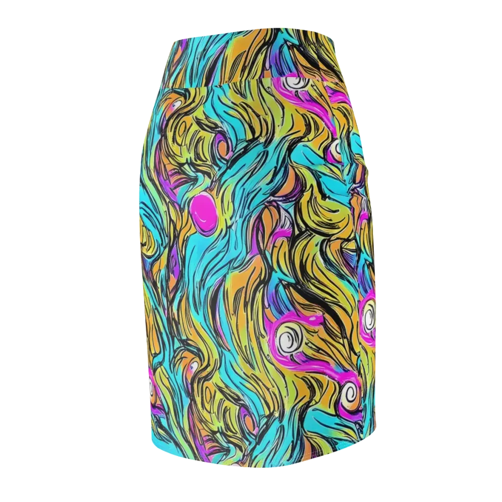 Liquid Neon on Pencil Skirt — Back Side