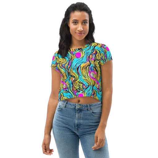Liquid Neon on a Crop Tee