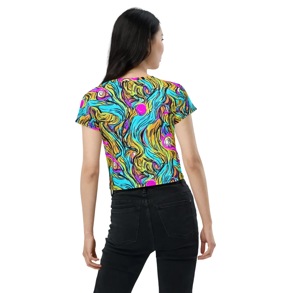 Liquid Neon on Crop Tee — Back