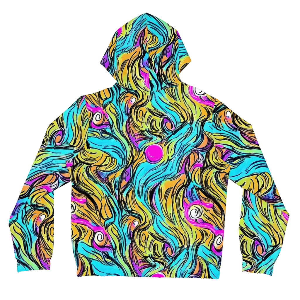 Liquid Neon on Women's Full-Zip Hoodie — Back