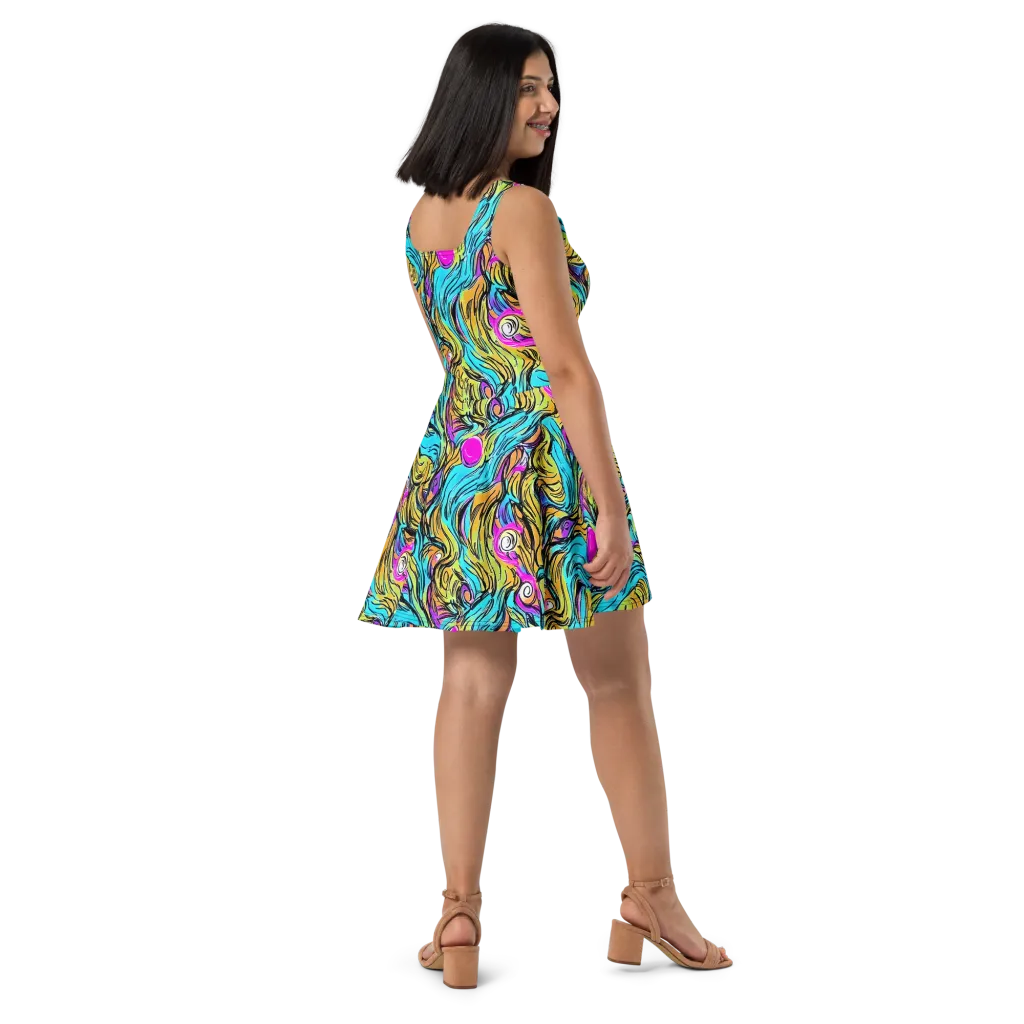 Liquid Neon on Skater Dress — Right