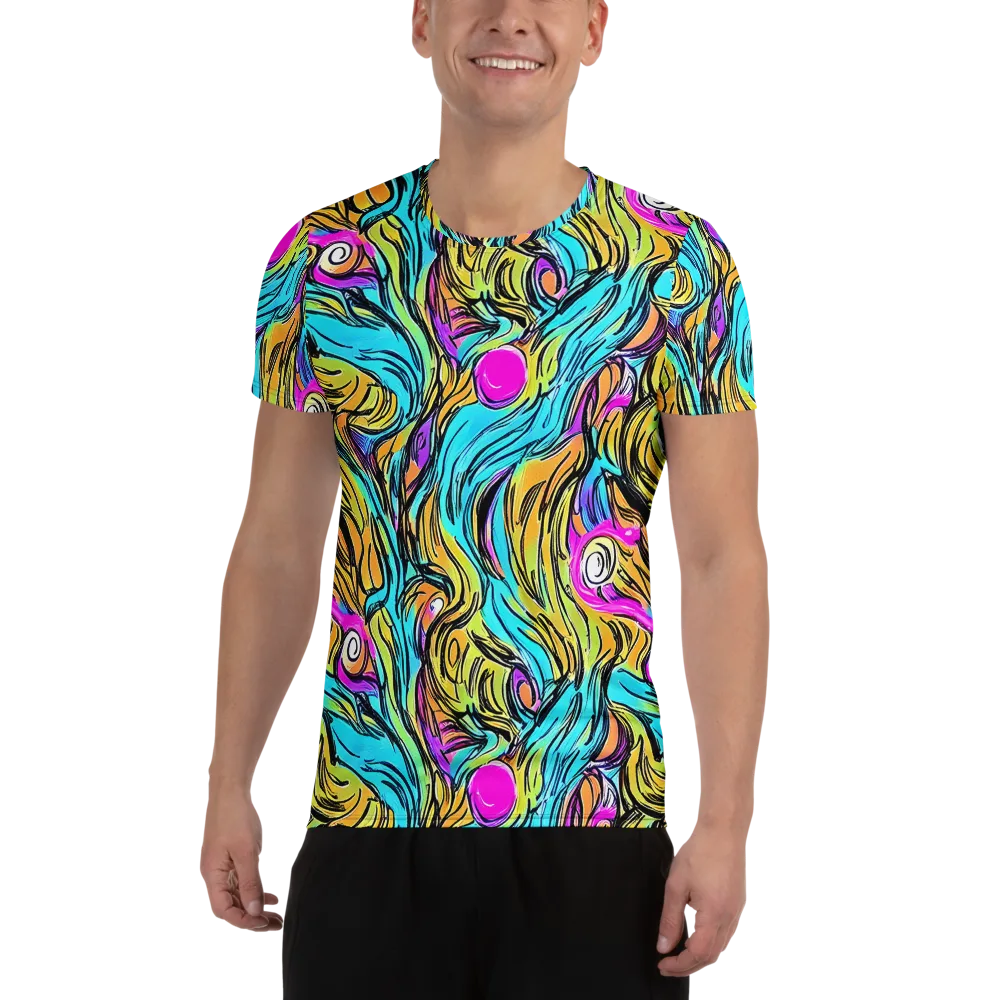 Liquid Neon on Men's Athletic T-Shirt — Front