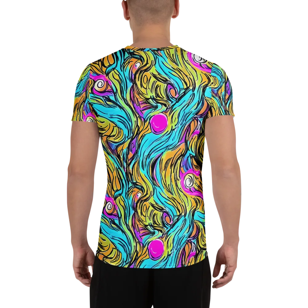 Liquid Neon on Men's Athletic T-Shirt — Back