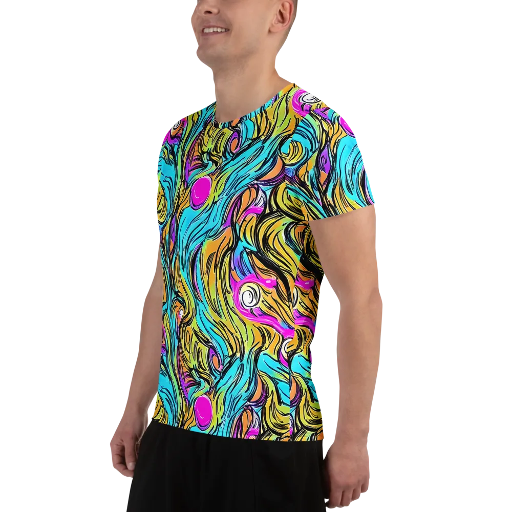 Liquid Neon on Men's Athletic T-Shirt — Left