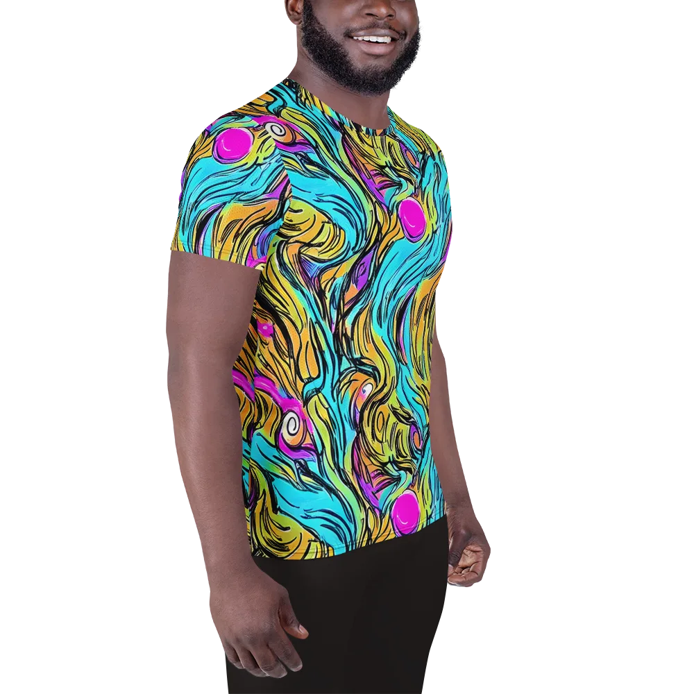 Liquid Neon on Men's Athletic T-Shirt — Right