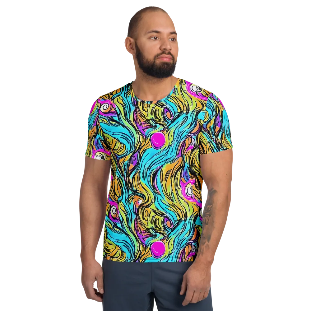 Liquid Neon on Men's Athletic T-Shirt — Front