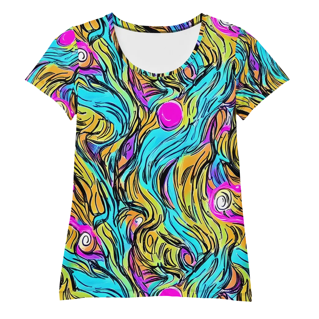 Liquid Neon on Women's Athletic T-Shirt — Front
