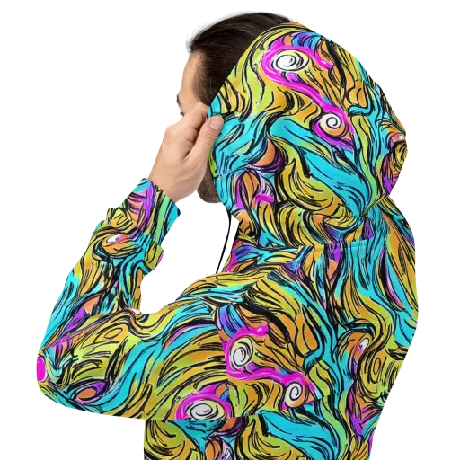 Liquid Neon on a Hoodie