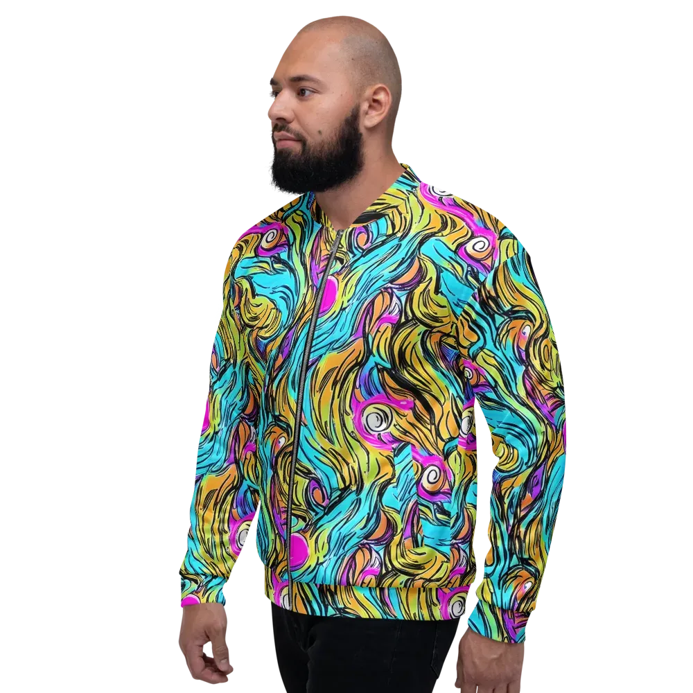 Liquid Neon on Bomber Jacket — Left