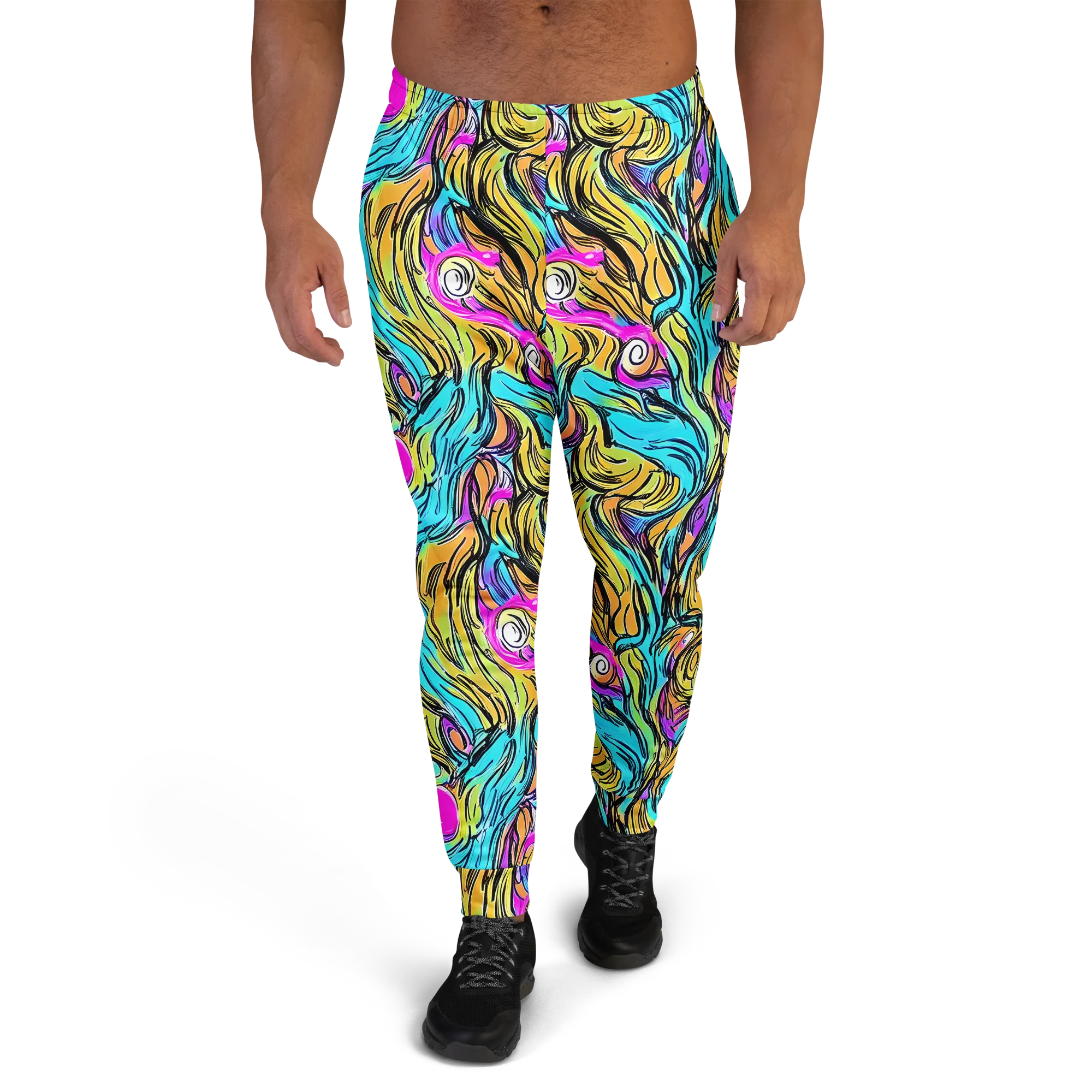 Liquid Neon on Men's Joggers — Front