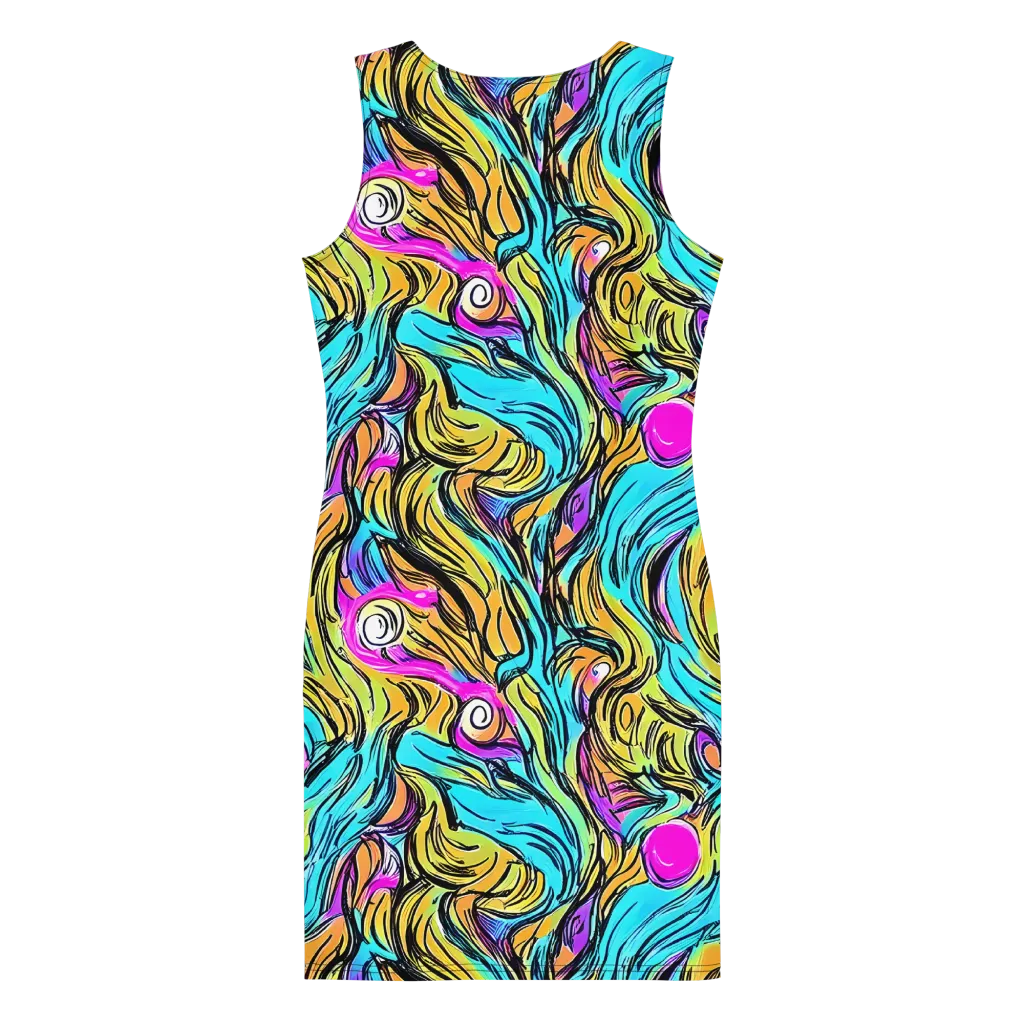 Liquid Neon on Bodycon Dress — Back
