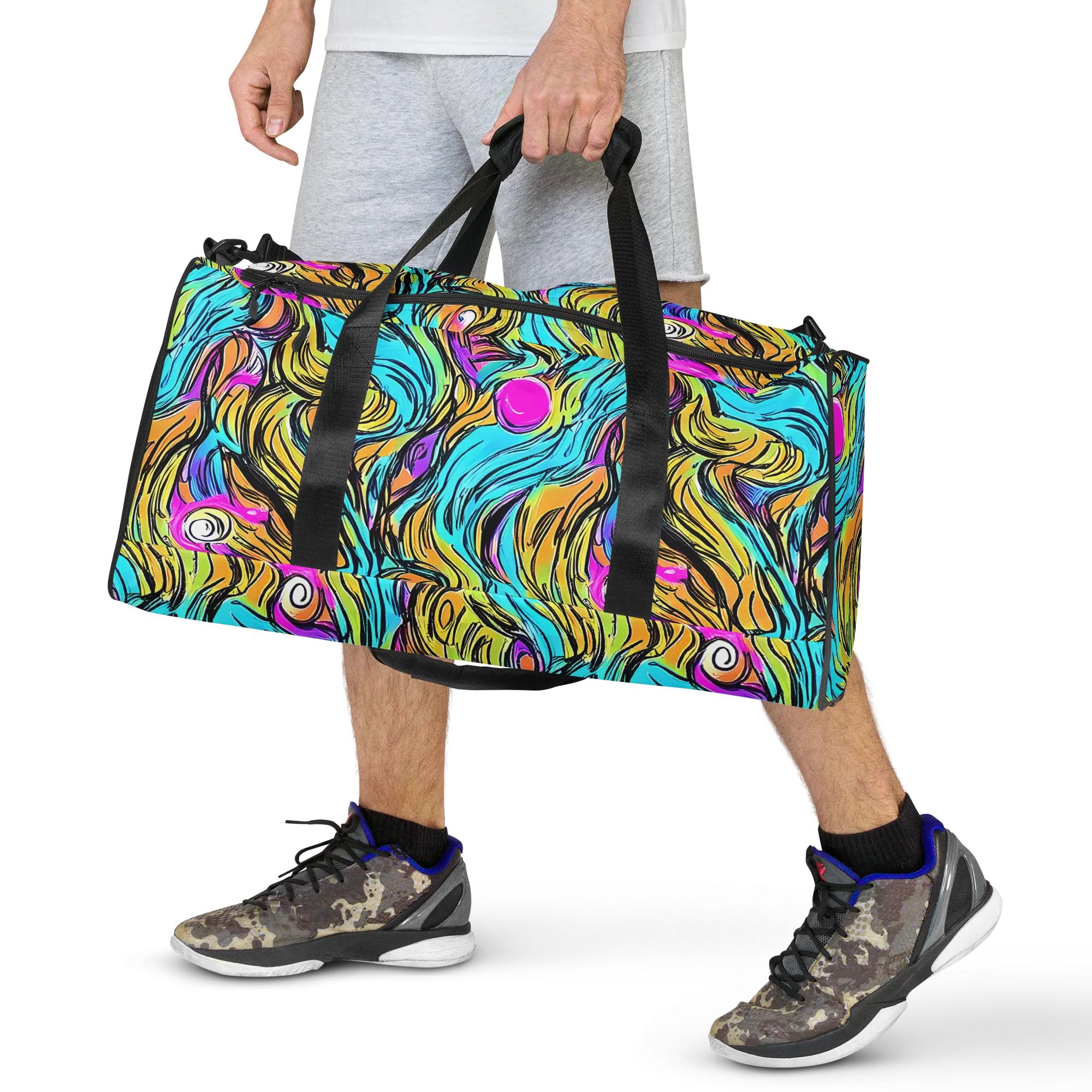 Liquid Neon on Duffle Bag — Front