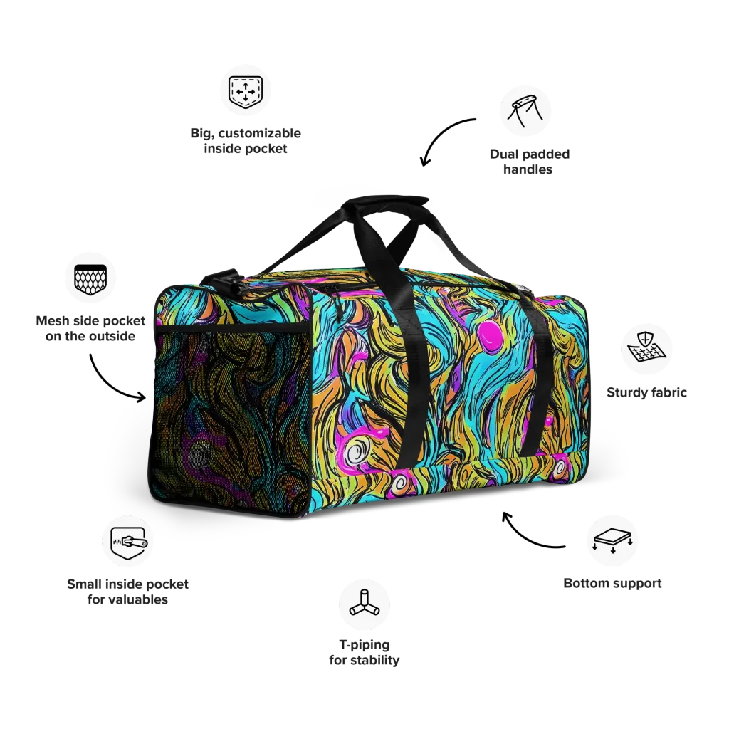 Liquid Neon on Duffle Bag — Right Front