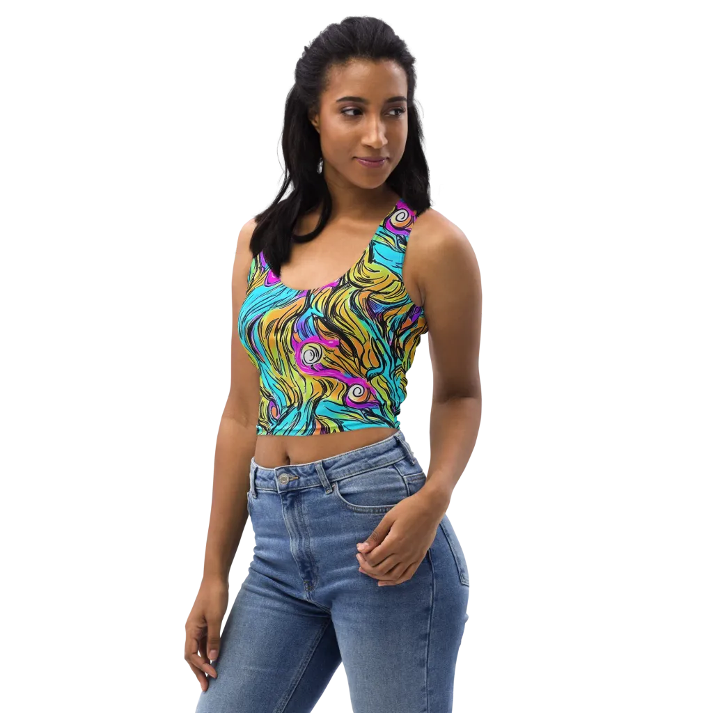 Liquid Neon on Crop Top — Left Front