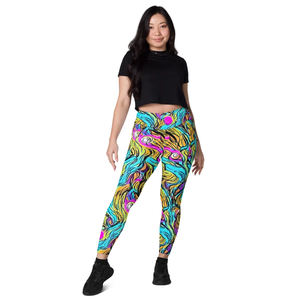 Liquid Neon on Leggings with Pockets — Front