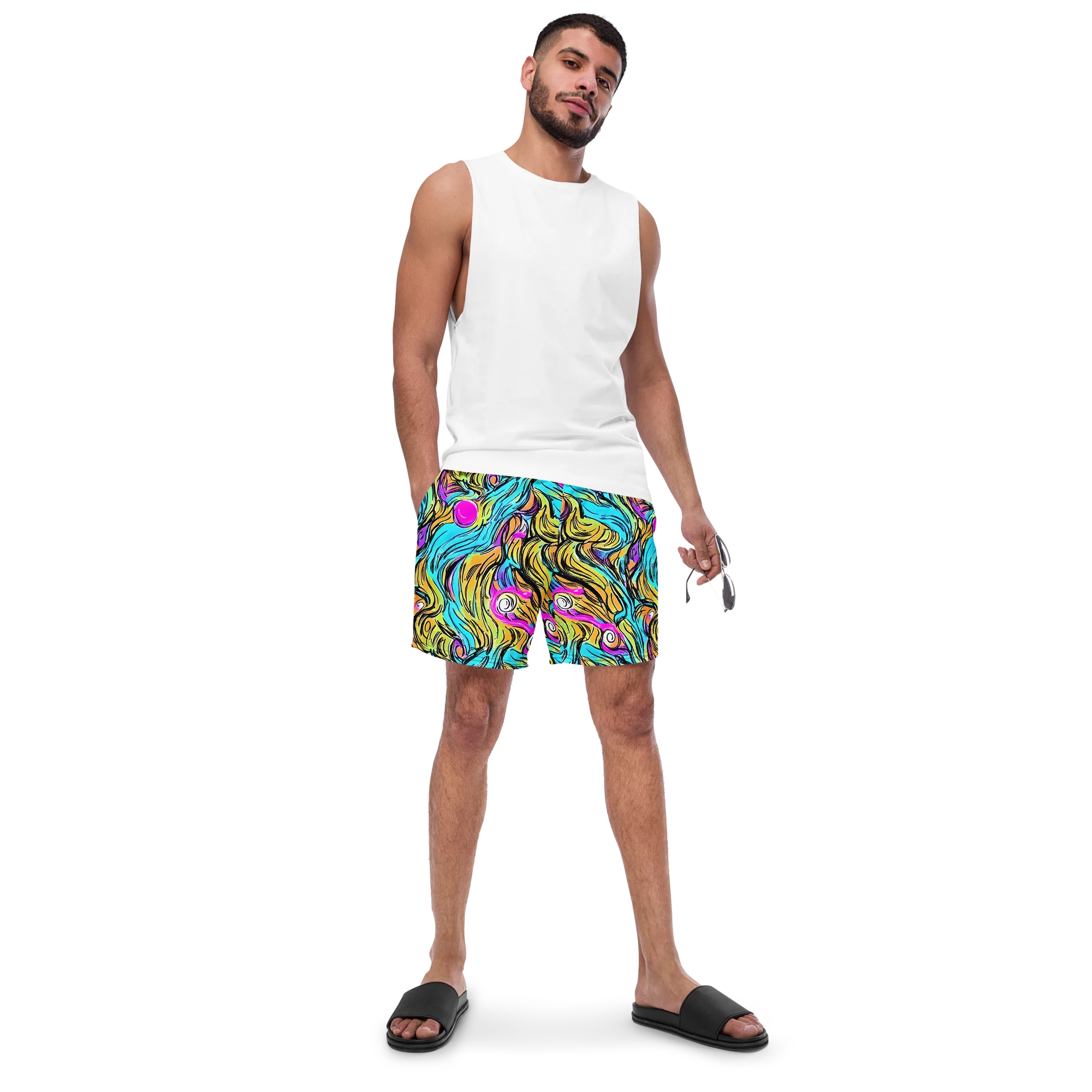 Liquid Neon on Swim Trunks — Front