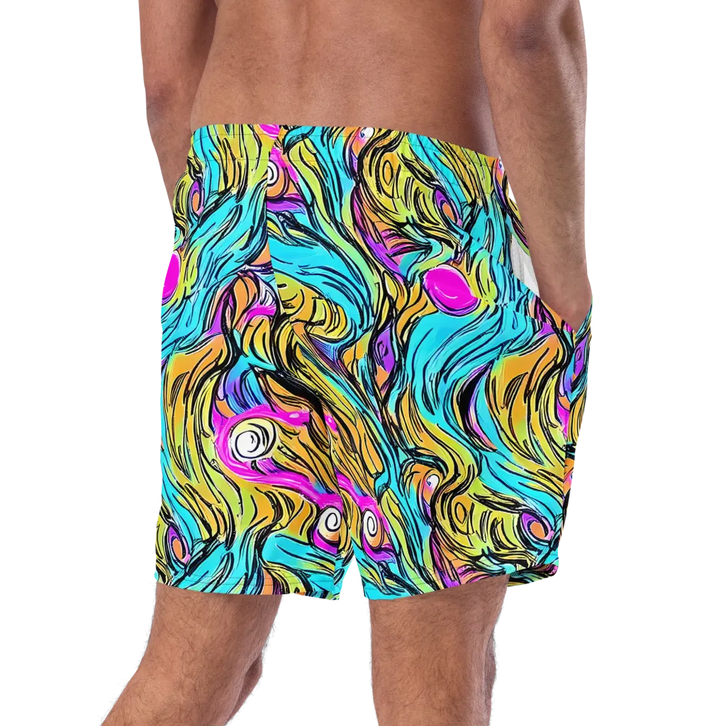 Liquid Neon on Swim Trunks — Right Back