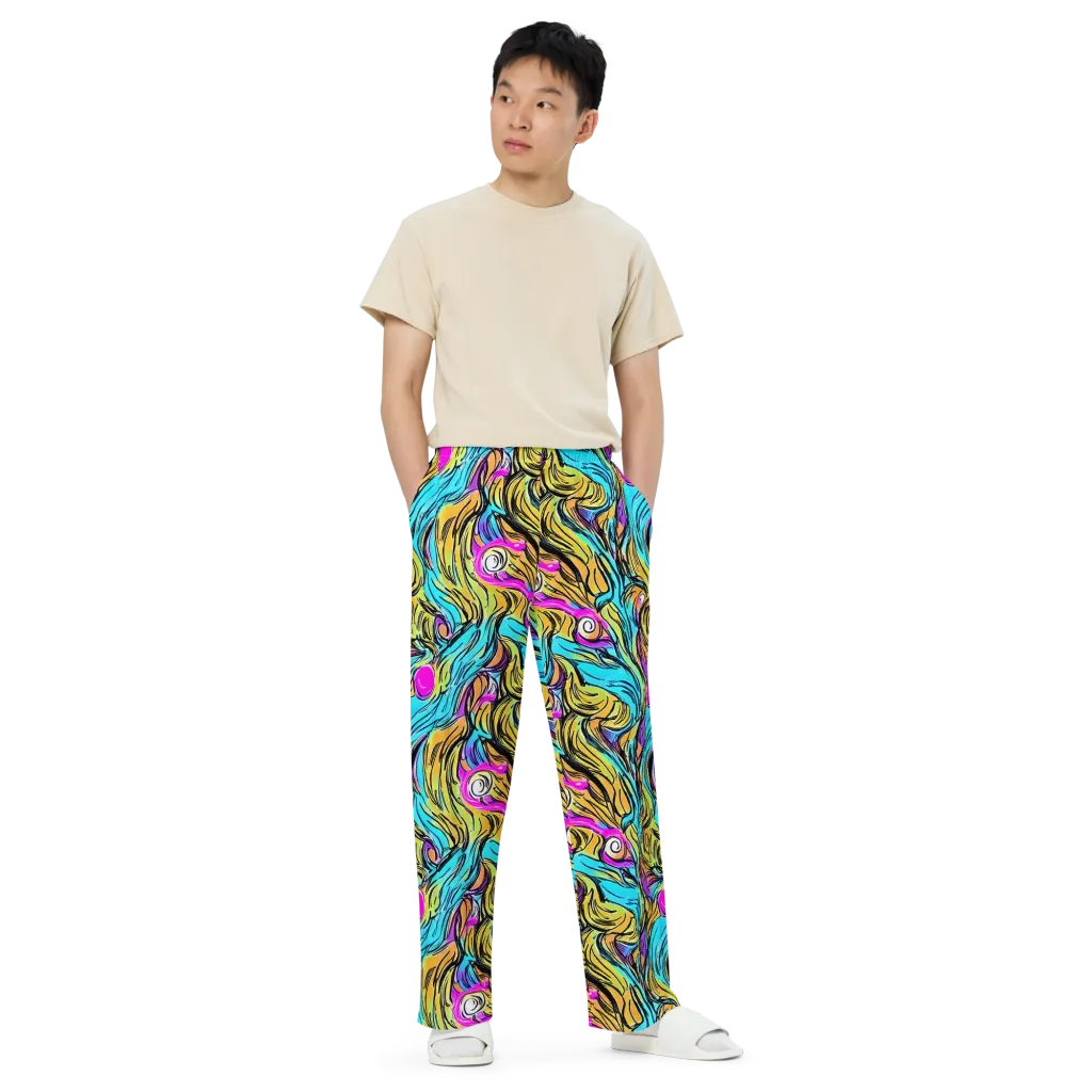 Liquid Neon on Wide-Leg Pants — Front