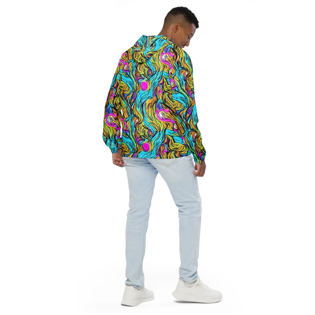 Liquid Neon on Men's Windbreaker — Back