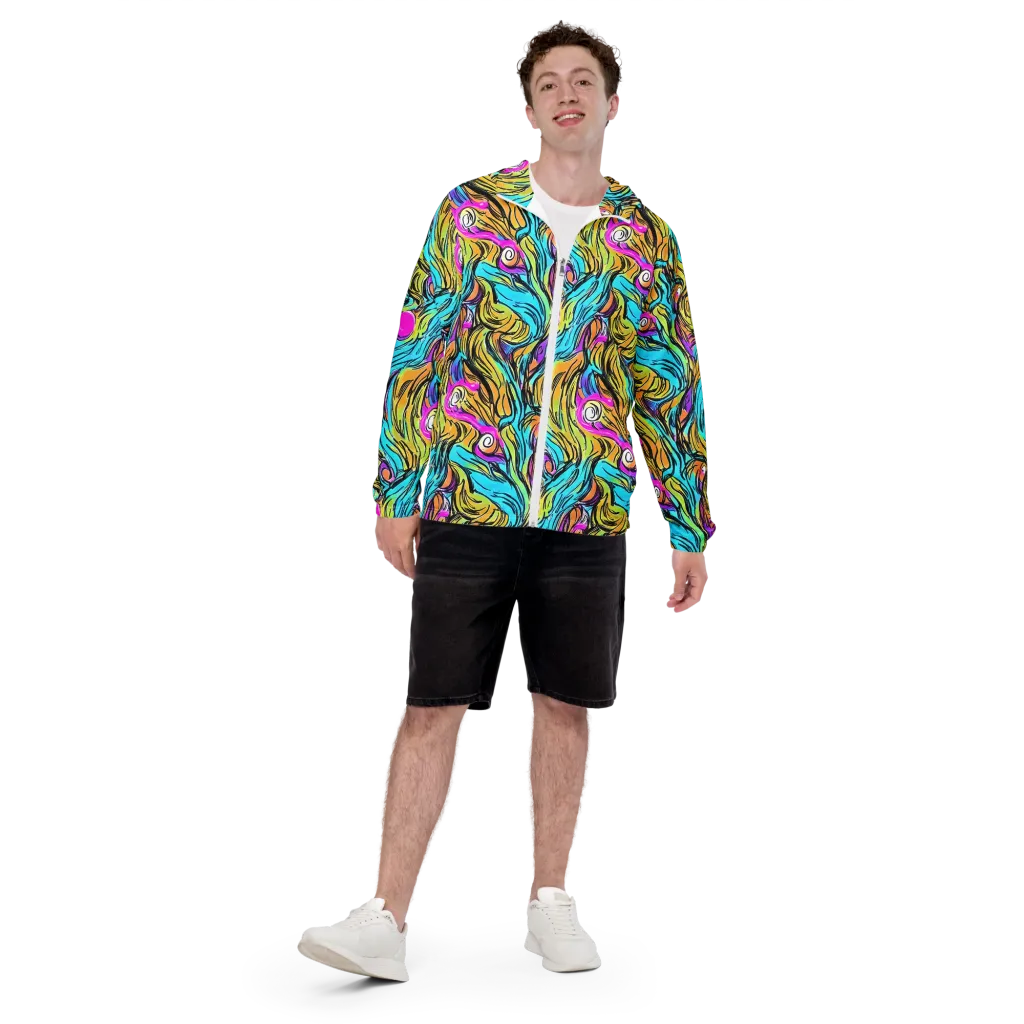 Liquid Neon on Men's Windbreaker — Front