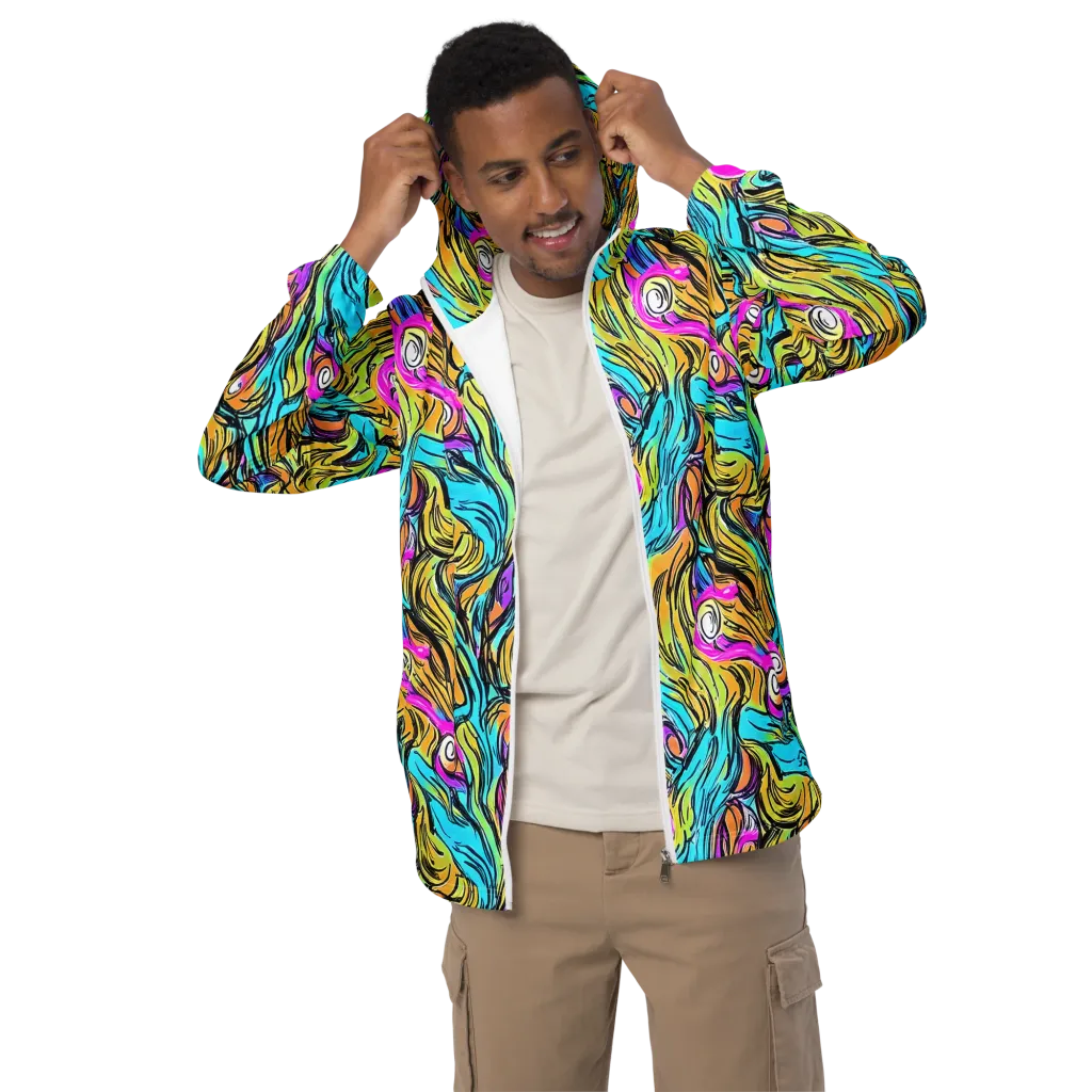 Liquid Neon on Men's Windbreaker — Front