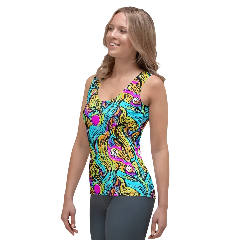 Liquid Neon on Women's Tank Top — Left Front
