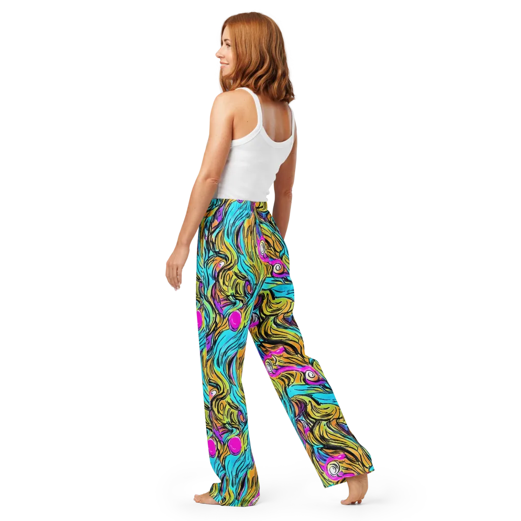Liquid Neon on Women's Pajama Pants — Back