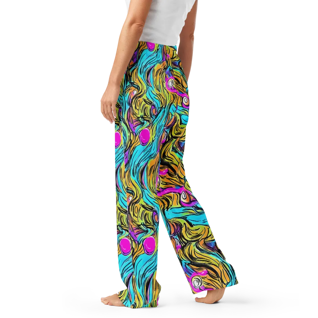 Liquid Neon on Women's Pajama Pants — Left