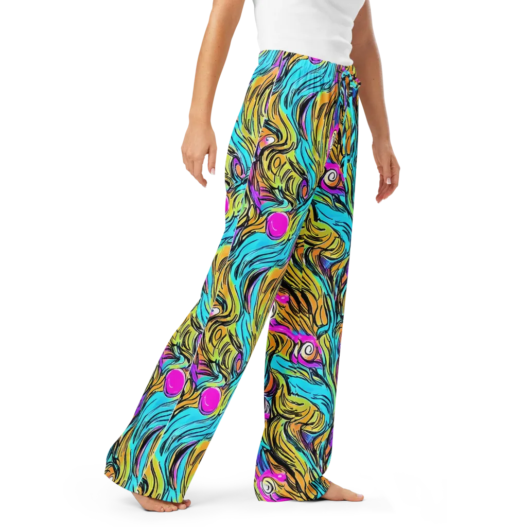 Liquid Neon on Women's Pajama Pants — Right Front