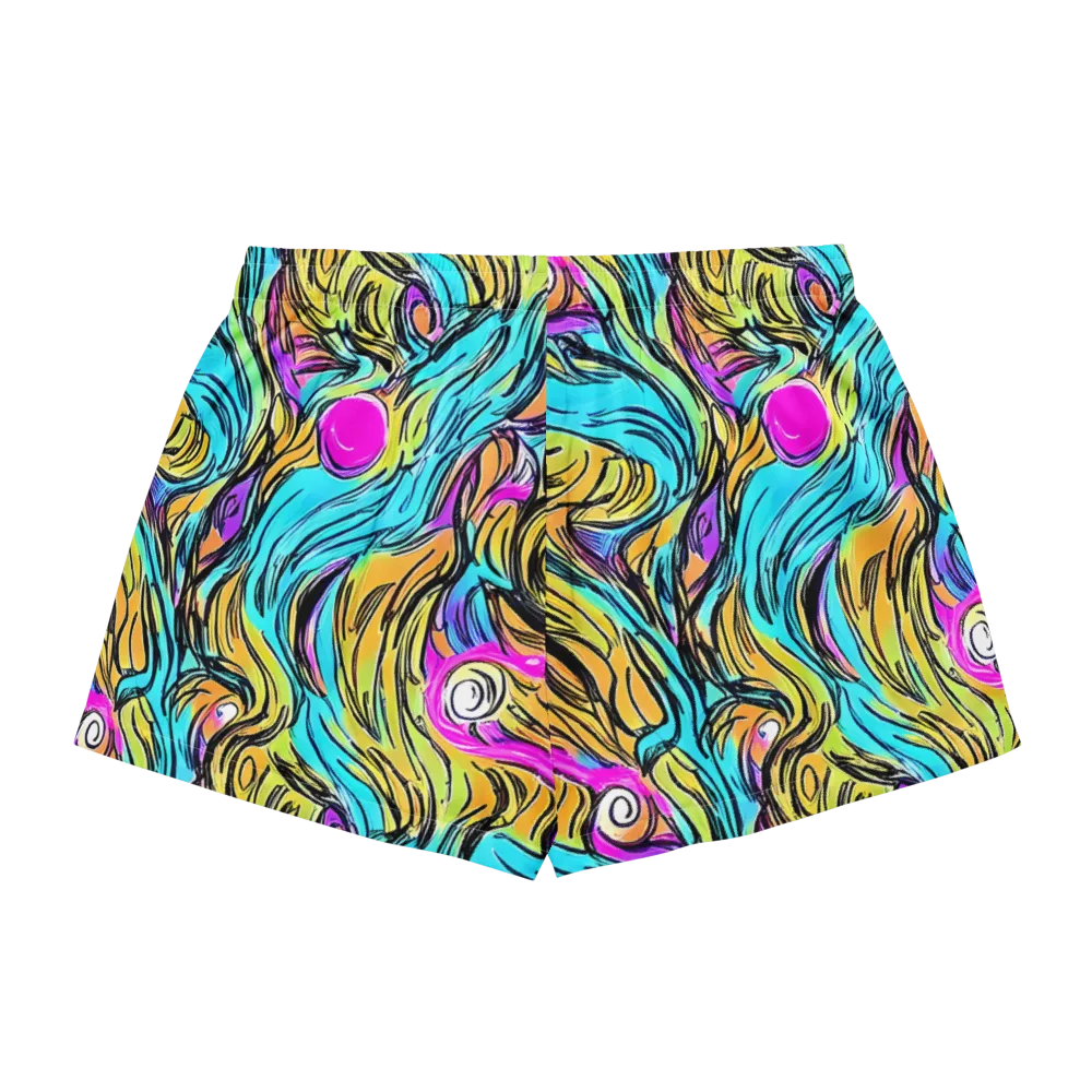 Liquid Neon on Women's Pajama Shorts — Back