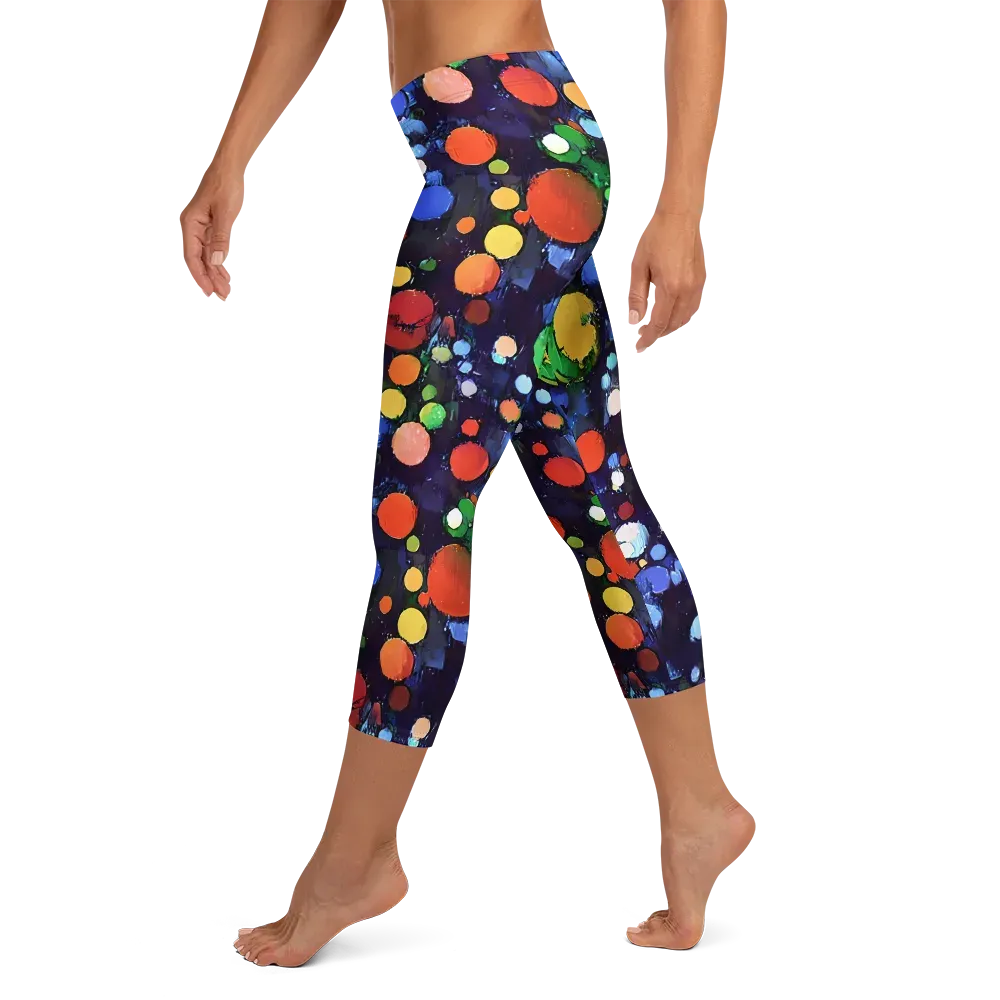 Painted Planetarium on Capri Leggings — Left