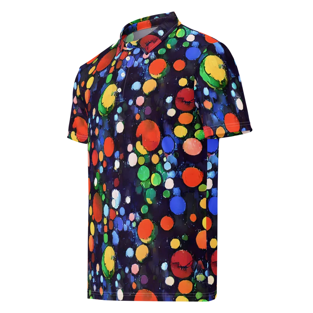 Painted Planetarium on Men's Slim Fit Polo Shirt — Left Front
