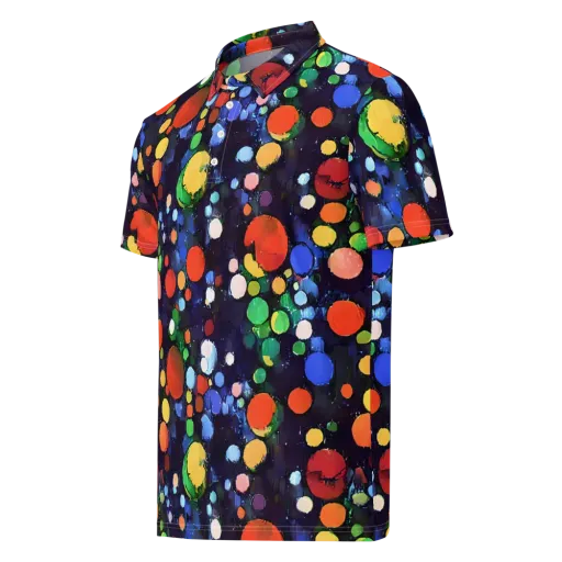 Painted Planetarium on a Men's Slim Fit Polo Shirt