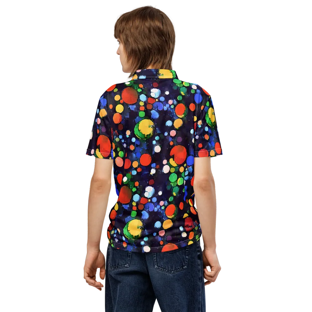 Painted Planetarium on Men's Slim Fit Polo Shirt — Back