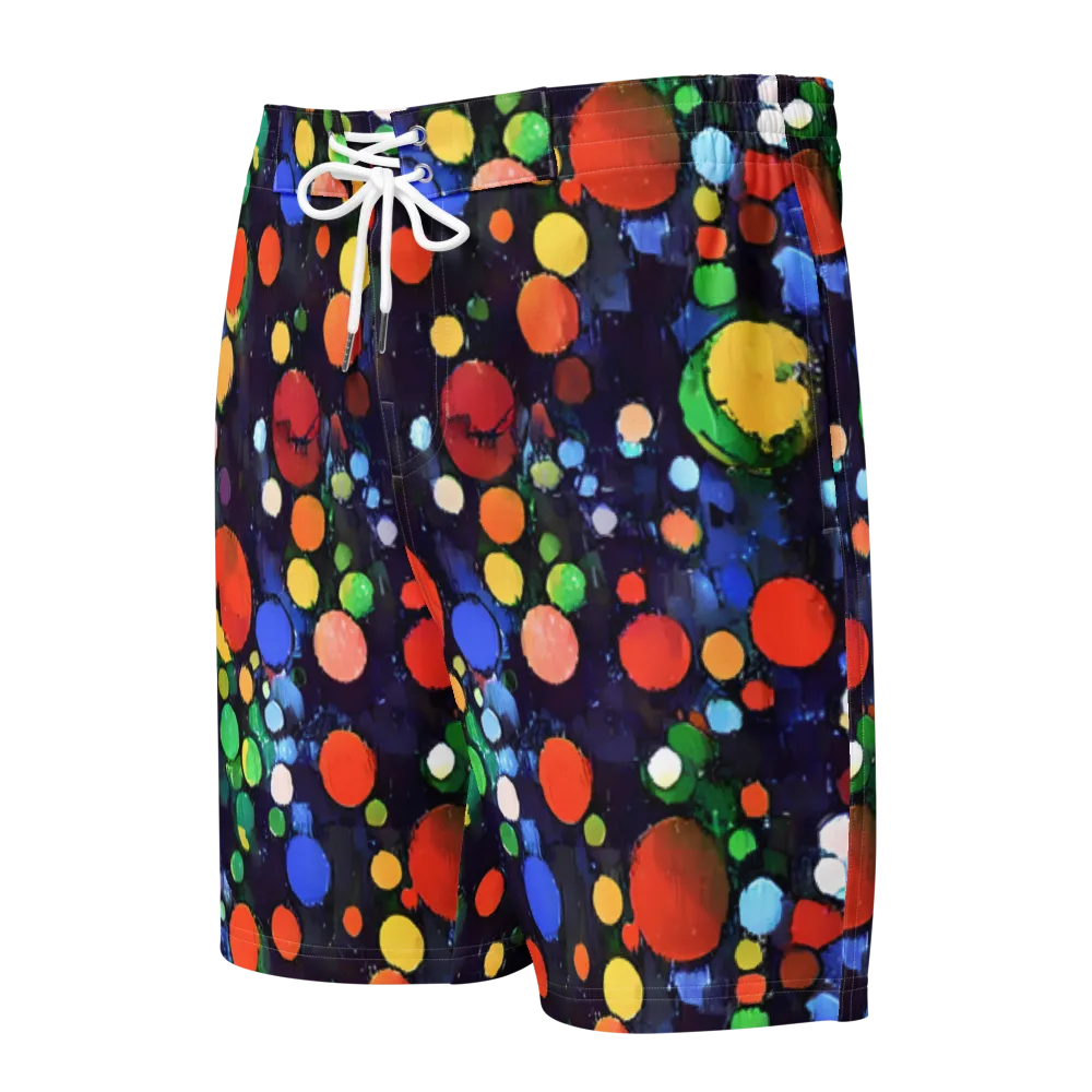 Painted Planetarium on Men's Board Shorts — Front