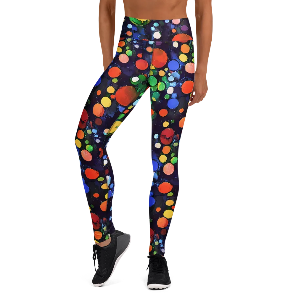 Painted Planetarium on Yoga Leggings — Front