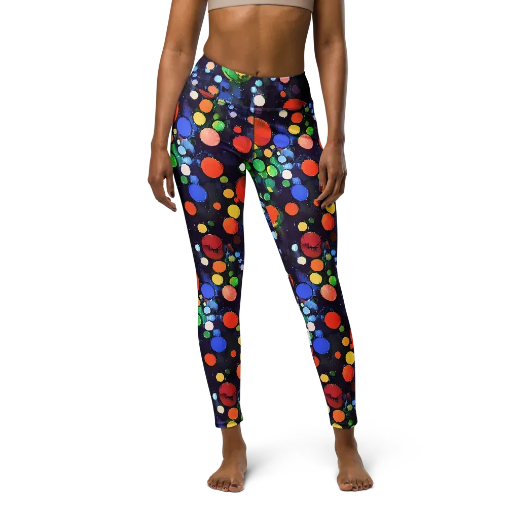 Painted Planetarium on Yoga Leggings — Front