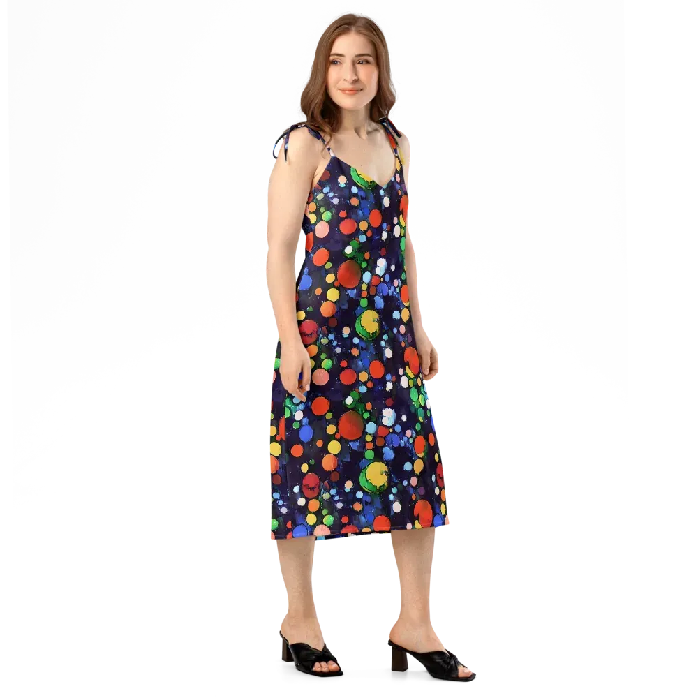 Painted Planetarium on Slip Dress — Right Front