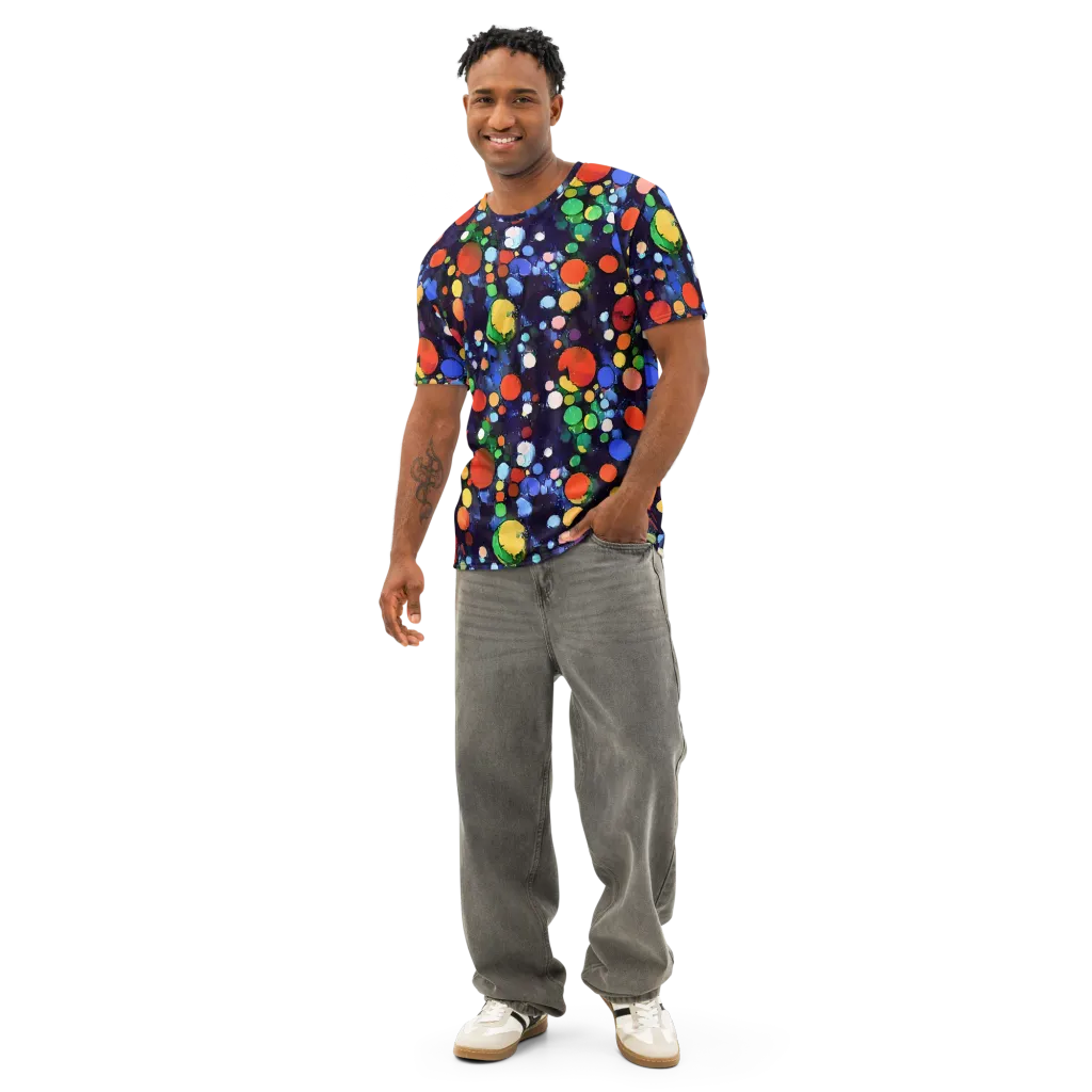 Painted Planetarium on Men's Cotton Crew Neck T-Shirt — Front
