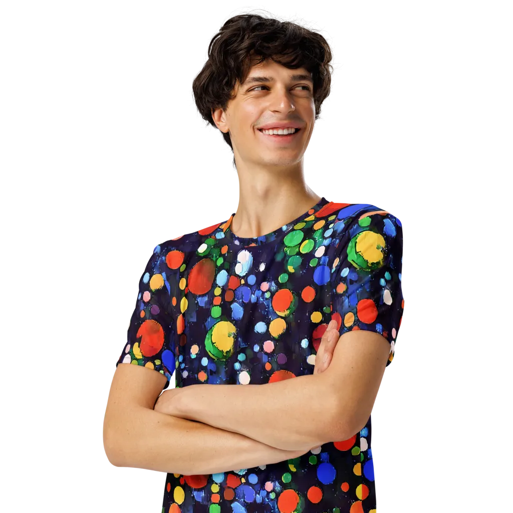 Painted Planetarium on Men's Crew Neck T-Shirt — Left Front