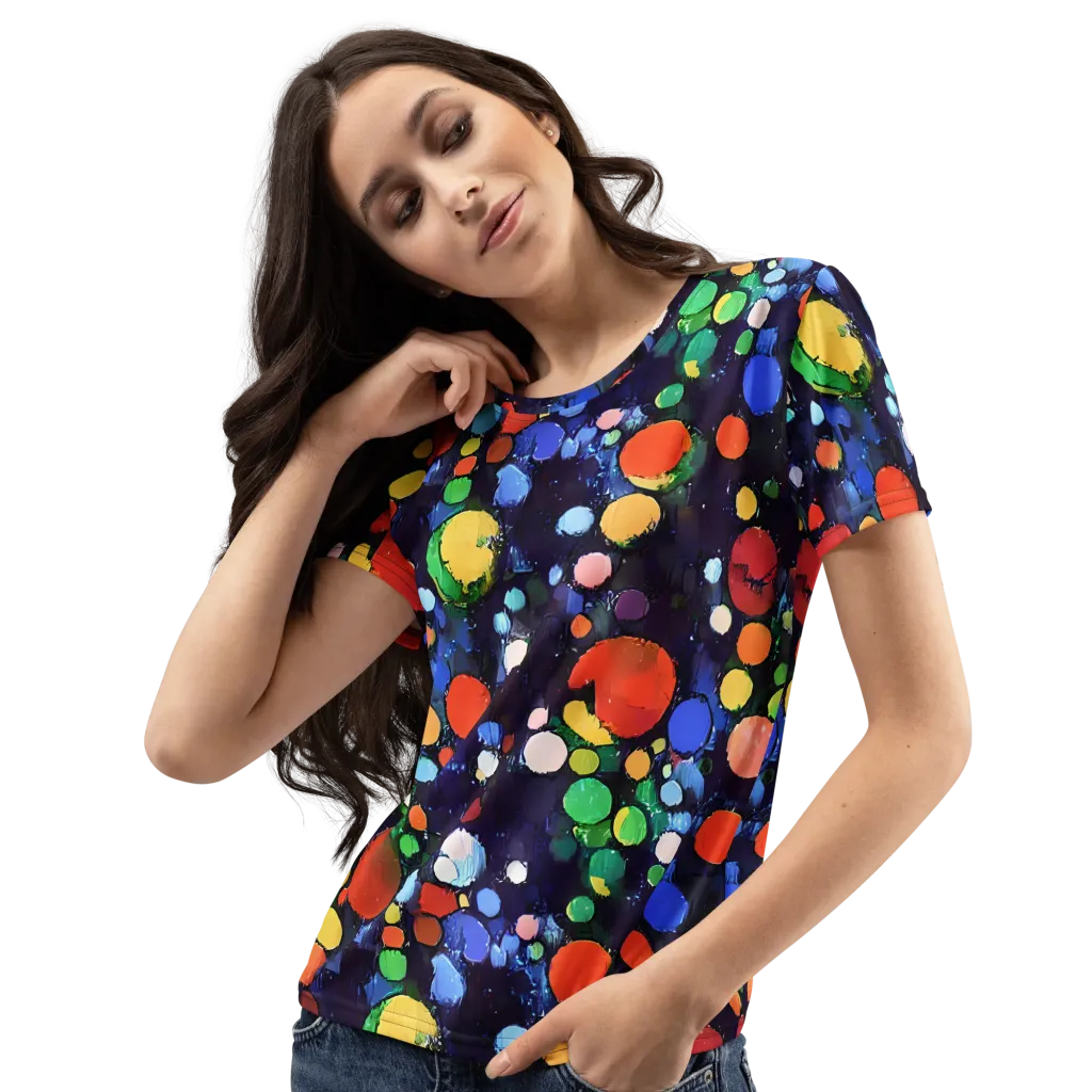 Painted Planetarium on Women's Crew Neck T-Shirt — Left Front