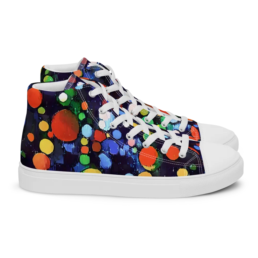 Painted Planetarium on Women's High Top Canvas Shoes — Right