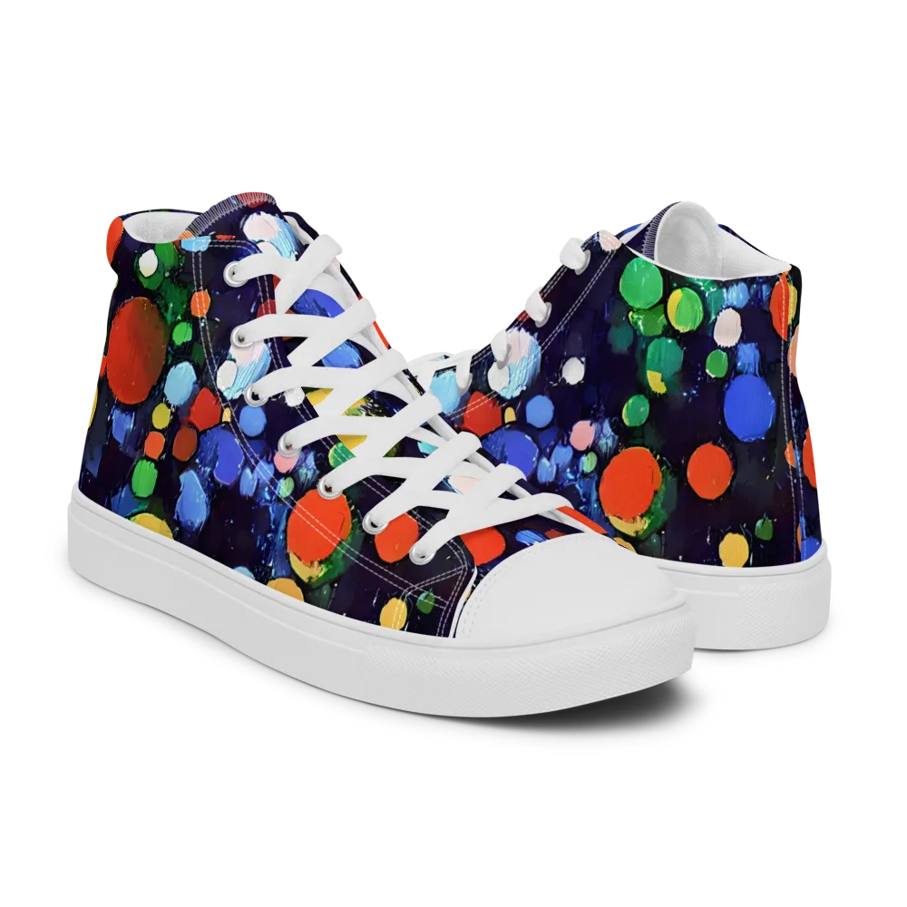 Painted Planetarium on Women's High Top Canvas Shoes — Right