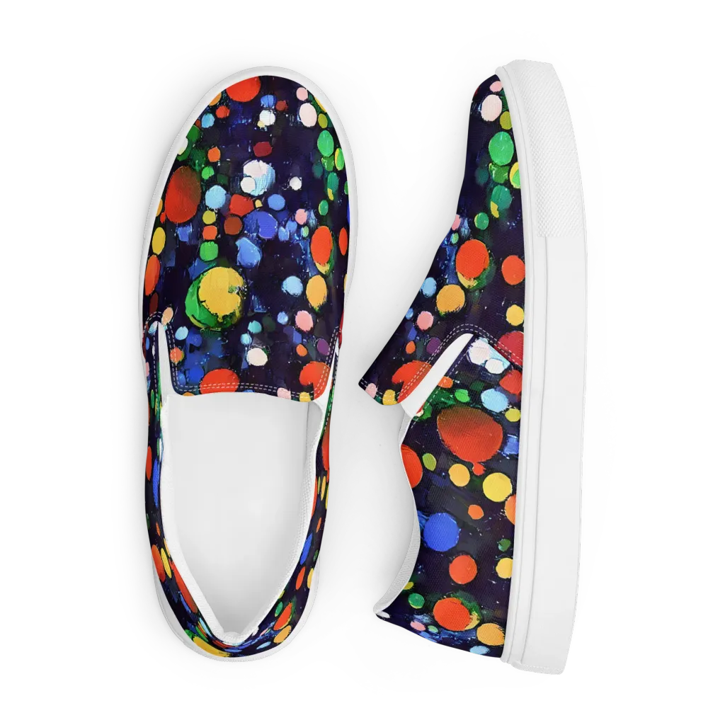 Painted Planetarium on Men's Slip-On Canvas Shoes — Front