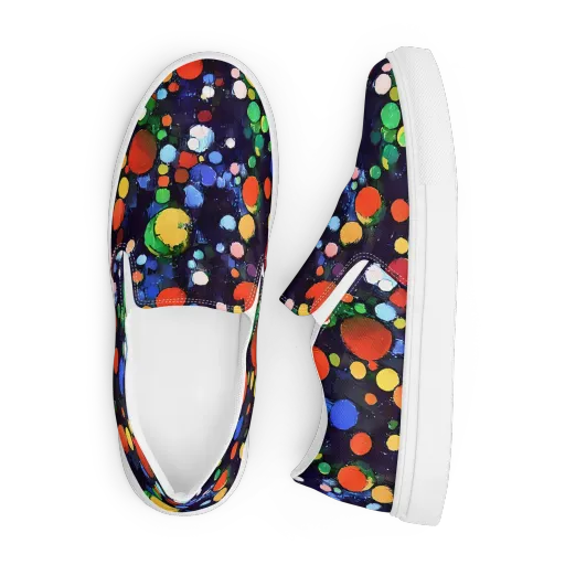 Painted Planetarium on a Men's Slip-On Canvas Shoes