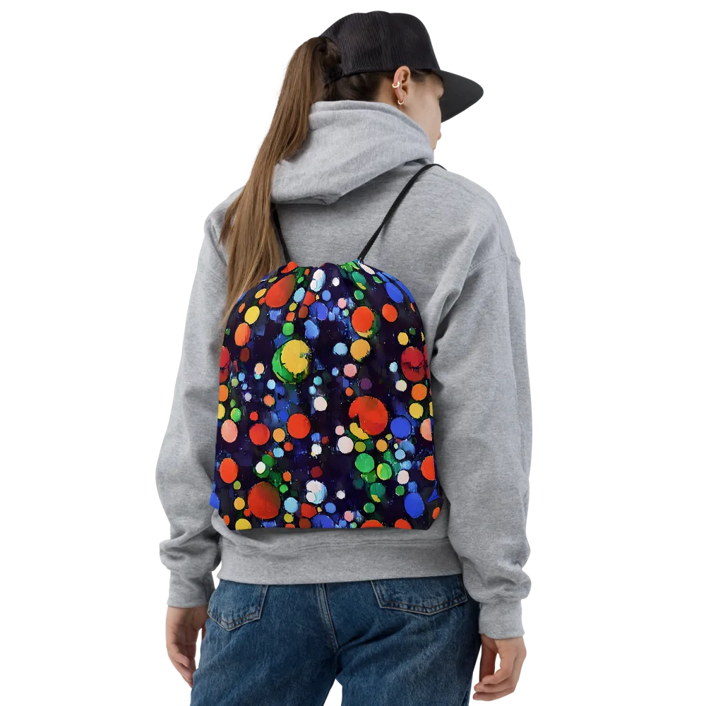Painted Planetarium on Drawstring Bag — Front